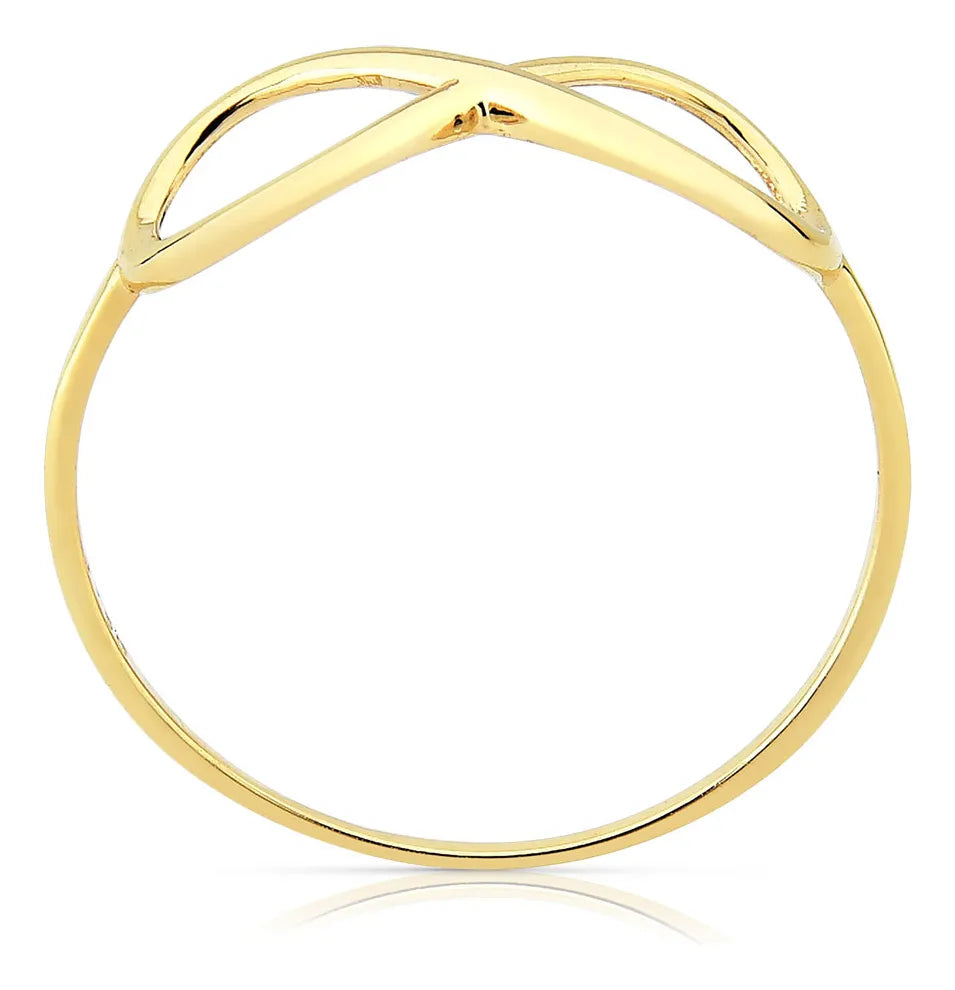 Anel Infinito Vazado De Ouro 18k Feminino E Delicado