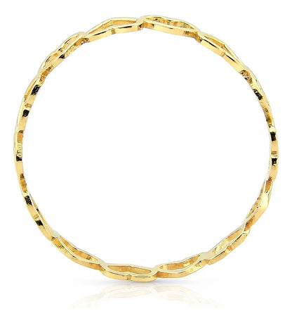 Anel Feminino De Ouro 18k Corações Vazados E Delicados