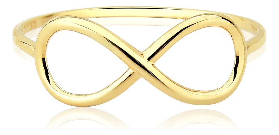 Anel Infinito Vazado De Ouro 18k Feminino E Delicado