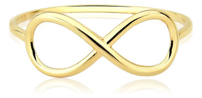 Anel Infinito Vazado De Ouro 18k Feminino E Delicado