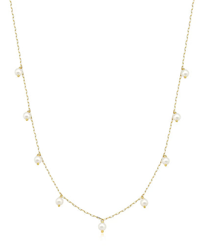 Colar Feminino De Ouro 18k Com Pérolas