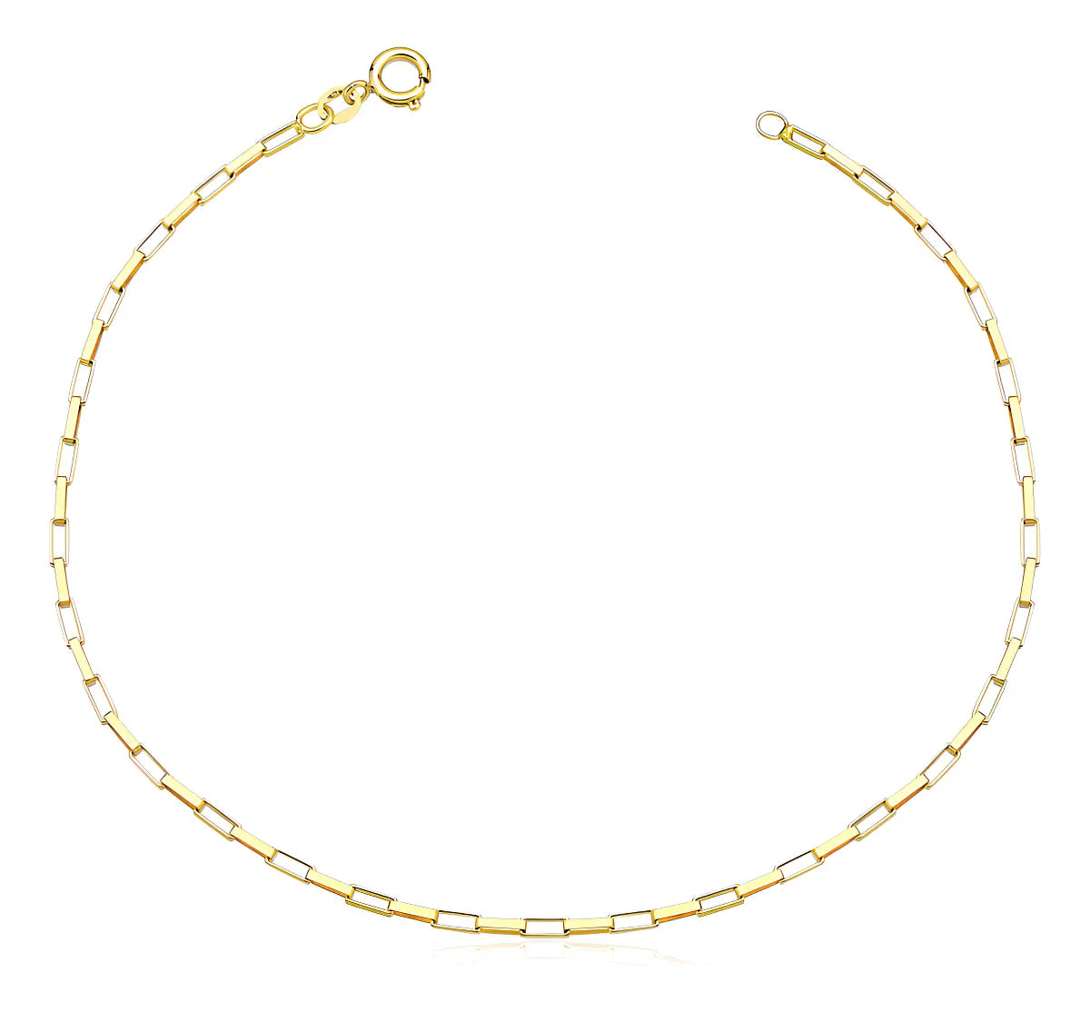 Pulseira Masculina De Ouro 18k Veneziana Longa Com 1.3mm Cor Amarelo Diâmetro 21 cm
