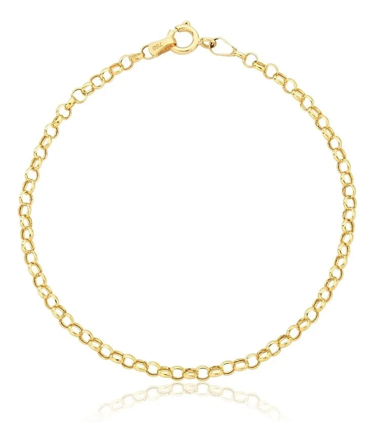 Pulseira Portuguesa Em Ouro 18k Comprimento 18 cm Cor Amarelo